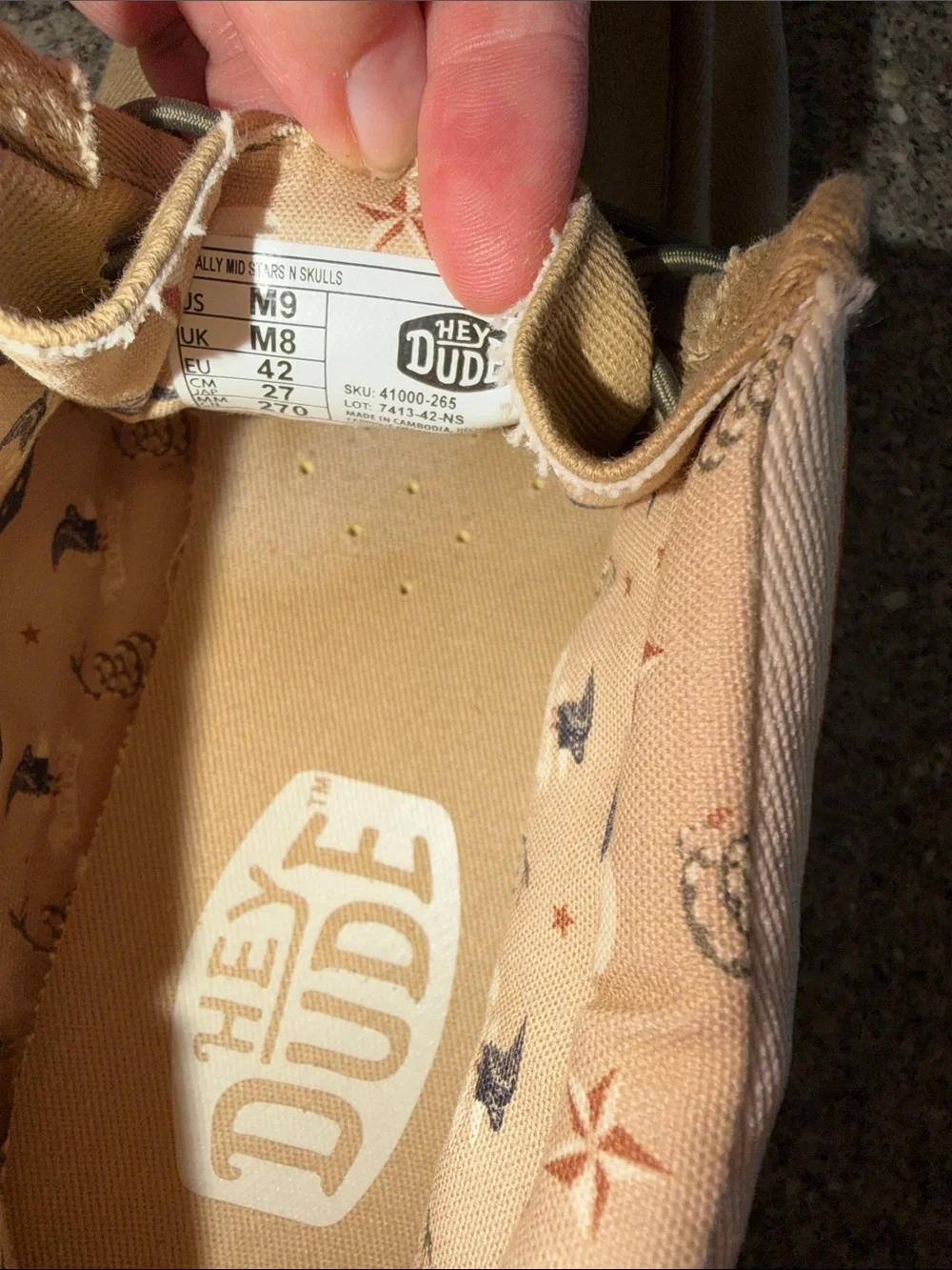 Hey Dude Tan Canvas Chukka Boots with Orange Trim